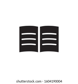 open book icon, glyph style design