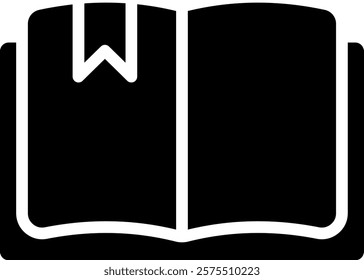 Open Book Icon Glyph Vector Illustration