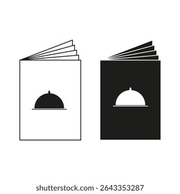Open book icon. Graduation cap silhouette. Education knowledge symbol. Vector flat design.