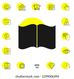 Open book icon. Graphic elements for your design