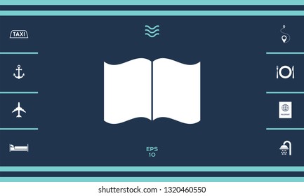 Open book icon. Graphic elements for your design