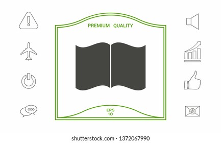 Open book icon. Graphic elements for your design