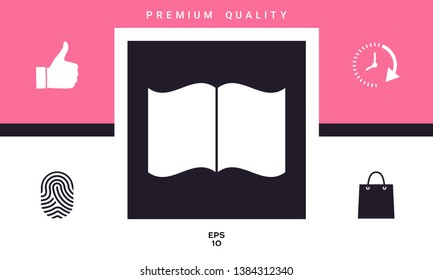 Open book icon. Graphic elements for your design