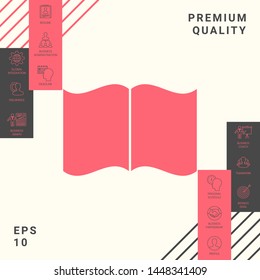 Open book icon. Graphic elements for your design