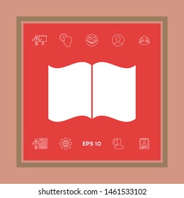 Open book icon. Graphic elements for your design