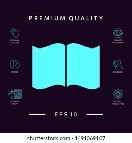 Open book icon. Graphic elements for your design