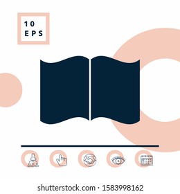 Open book icon. Graphic elements for your design