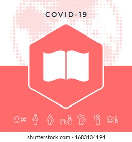 Open book icon. Graphic elements for your design
