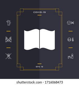 Open book icon. Graphic elements for your design