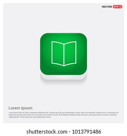 Open book icon Green Web Button