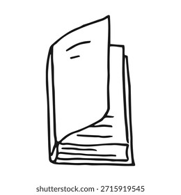 Icono de libro abierto ilustración dibujada a mano.