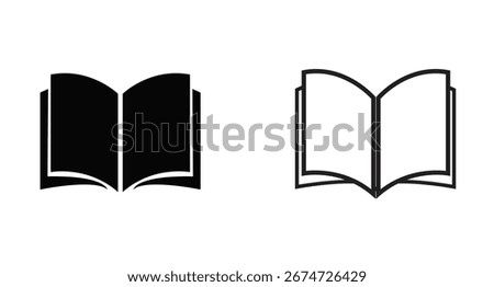 Open book icon ideal for illustrating reading, knowledge, or education in your next project set