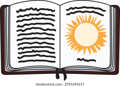 Open book icon, ideal for publishing, library, and educational projects. A clean and modern design for book-related branding.
