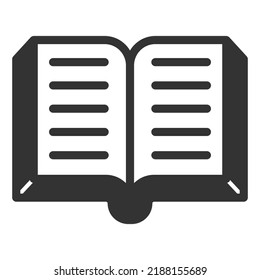 Open book - icon, illustration on white background, glyph style