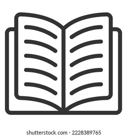 Open book - icon, illustration on white background, outline style
