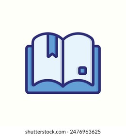 open book icon, isolated blue ui icon
