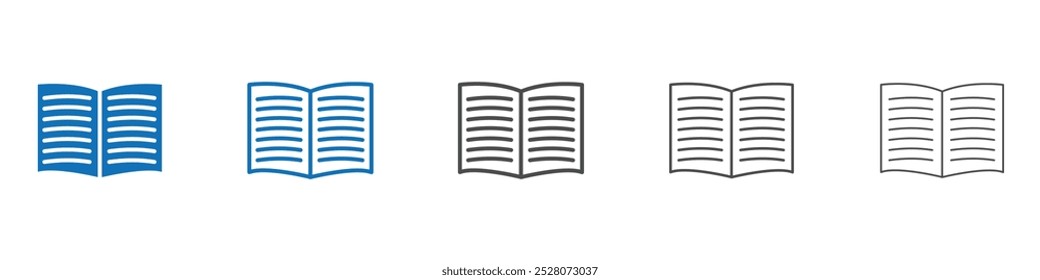 Open book icon Isolated flat vector in outline