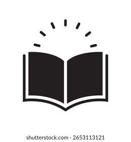 Open book icon isolated flat design vector illustration on white background.