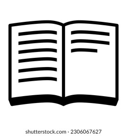 Open book icon isolated, learning and education concept