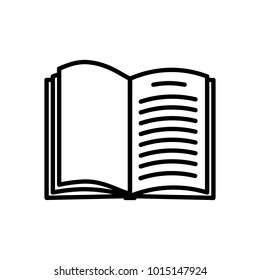Open book icon isolated on white background, Book pictogram in flat style. Open magazine icon. Dictionary symbol. Vector illustration.