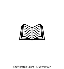 Open book icon isolated on white background. Open book vector icon simple and modern flat symbol for web site, mobile, logo, app, UI. Open book icon vector illustration, EPS10.