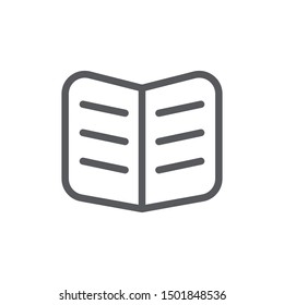 Open book icon isolated on white background. Book symbol modern, simple, vector, icon for website design, mobile app, ui. Vector Illustration