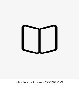 Icono de apertura de libro aislado en fondo blanco.