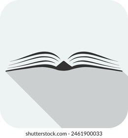 Open book, open book icon isolated on gray background with shadow. Vector, design illustration. Vector.