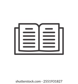 Open Book Icon isolated on white background. Vector icon.