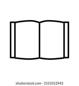 Icono de libro abierto aislado sobre fondo blanco
