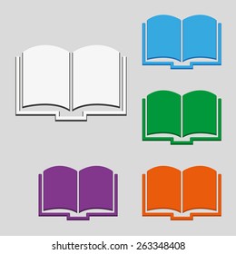 Open book  icon isolated on  gray background