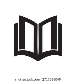 Icono de libro abierto aislado sobre fondo blanco