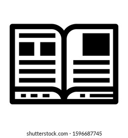 open book icon isolated sign symbol vector illustration - high quality black style vector icons
