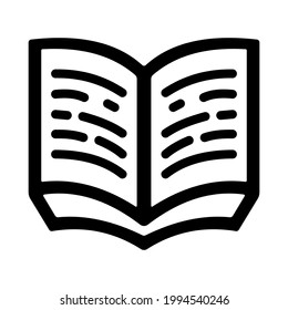 Open book icon isolated vector illustration. High quality black style vector icon