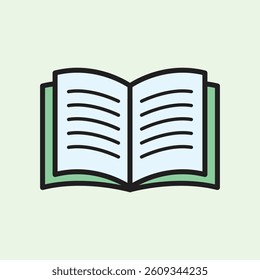 Open Book Icon - Knowledge, Reading, and Education Concept
