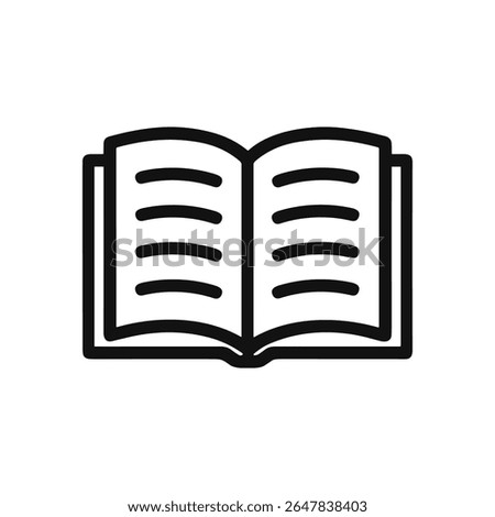 Open book icon knowledge unfurled. Icon symbol illustration
