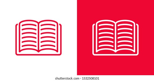 Open book icon, library icon vector illustration EPS10. Concept education