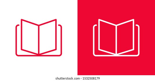 Open book icon, library icon vector illustration EPS10. Concept education