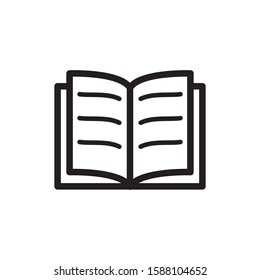 open book icon line art design