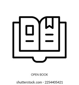open book icon. Line Art Style Design Isolated On White Background