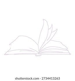 Icono de libro abierto. Línea con trazo editable.