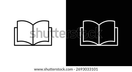 open book icon. Line with editable stroke.