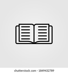 Open book icon in line style. Reading, knowledge concept symbol for web and mobile design.