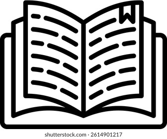 Open Book Icon Line Vector Illustration