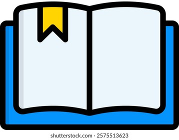 Open Book Icon Lineal Color Vector Illustration