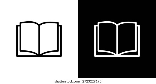 Concepto de logotipo de icono de libro abierto en trazos
