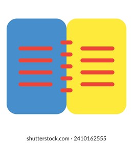 open book icon or logo illustration flat color style