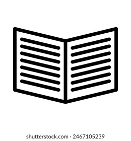 open book icon or logo illustration outline black style