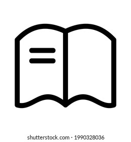 icono de libro abierto o logotipo símbolo de signo aislado ilustración vectorial - iconos vectoriales de estilo negro de alta calidad

