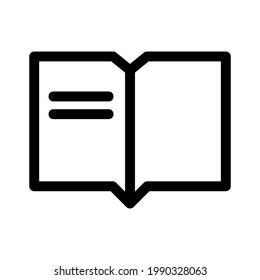 offenes Buchsymbol oder Logo einzeln auf Zeichen, Vektorgrafik - hochwertige Vektorsymbole mit schwarzem Hintergrund
